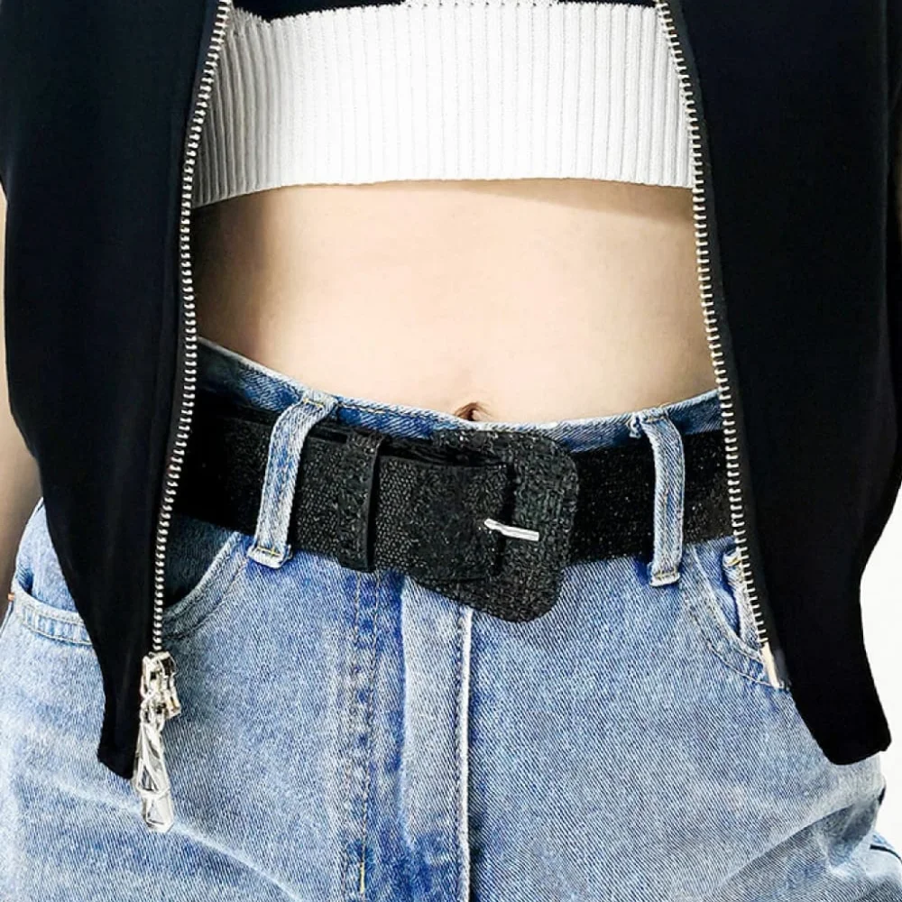 Stylish Glitter Buckle Belt